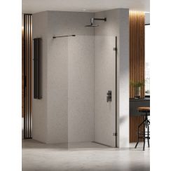 New Trendy Eventa Black Chrome ścianka prysznicowa walk-in 140 cm czarny chrom połysk/szkło przezroczyste EXK-6302