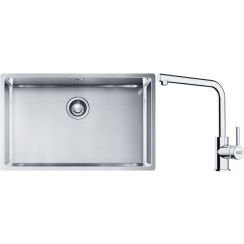 Set évier en acier inoxydable Franke Box 127.0453.658, mitigeur de cuisine Franke Lina 115.0712.420