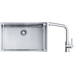 Set évier en acier inoxydable Franke Box 127.0453.658, mitigeur de cuisine Franke Lina 115.0693.230