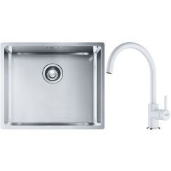 Set évier en acier inoxydable Franke Box 127.0453.656, mitigeur de cuisine Franke Lina 115.0626.024