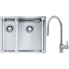 Set évier en acier inoxydable Franke Box 127.0369.916, mitigeur de cuisine Franke Eos 115.0590.045