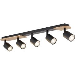 TK Lighting Cover plafonnier 5x10 W noir 5777