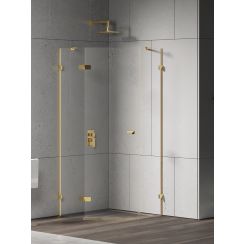 New Trendy Eventa Gold Shine cabine de douche 90x90 cm doré brillant/verre transparent EXK-4835