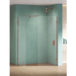 New Trendy Eventa Copper Shine cabine de douche walk-in 160x90 cm cuivre brillant/verre transparent EXK-6571