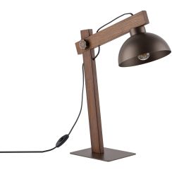 TK Lighting Oslo lampe de bureau 1x15 W bois-marron 5788