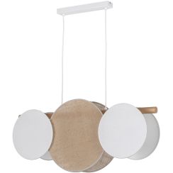 TK Lighting Pulse lampe suspendue 3x15 W blanc-bois 10005