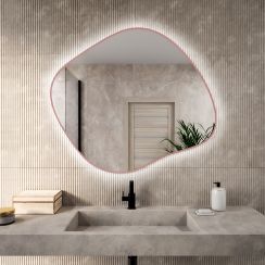 Baltica Design Bright Stain III miroir 100x86 cm avec éclairage rose 5904107932118