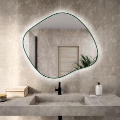 Baltica Design Bright Stain III miroir 90x77 cm avec éclairage vert 5904107932446