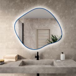 Baltica Design Bright Stain III miroir 90x77 cm avec éclairage bleu 5904107932286