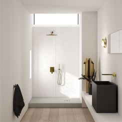 Schedline Nonlimits White Stone receveur de douche rectangulaire 120x90 cm blanc 3ST.N1P-90120/B/ST-M1/B/ST