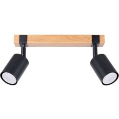 Sollux Lighting Fager plafonnier 2x10 W noir-bois SL.1344