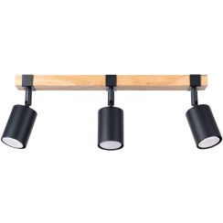 Sollux Lighting Fager plafonnier 3x10 W noir-bois SL.1345