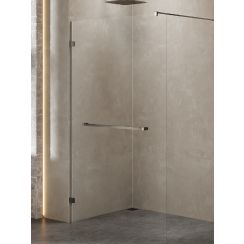 New Trendy Avexa Gunmetal Brushed paroi de douche walk-in 130 cm gris canon brossé/verre transparent EXK-7128