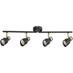 Rabalux Lilou plafonnier 4x25 W noir-doré 73050