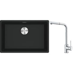 Set évier en granit Franke Maris 125.0687.256, mitigeur de cuisine Franke Sirius Side 115.0668.280