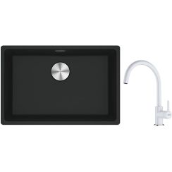 Set évier en granit Franke Maris 125.0687.252, mitigeur de cuisine Franke Lina 115.0626.024