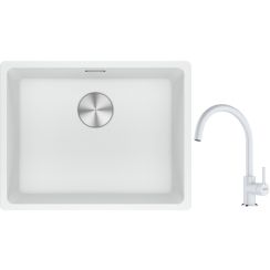 Set évier en granit Franke Maris 125.0687.255, mitigeur de cuisine Franke Lina 115.0626.024