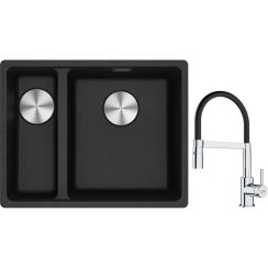 Set évier en granit Franke Maris 125.0687.269, mitigeur de cuisine Franke Lina 115.0626.085