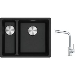 Set évier en granit Franke Maris 125.0687.269, mitigeur de cuisine Franke Lina 115.0712.420
