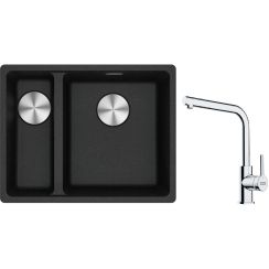 Set évier en granit Franke Maris 125.0687.269, mitigeur de cuisine Franke Lina 115.0693.230