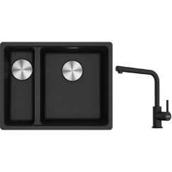 Set évier en granit Franke Maris 125.0687.269, mitigeur de cuisine Franke Lina 115.0712.435