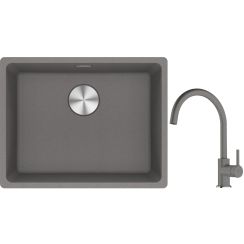 Set évier en granit Franke Maris 125.0687.254, mitigeur de cuisine Franke Lina 115.0626.022