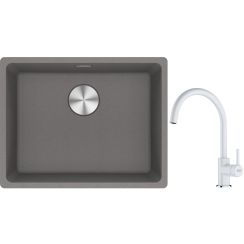 Set évier en granit Franke Maris 125.0687.254, mitigeur de cuisine Franke Lina 115.0626.024
