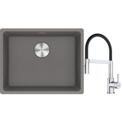 Set évier en granit Franke Maris 125.0687.254, mitigeur de cuisine Franke Lina 115.0626.085