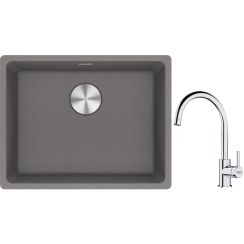 Set évier en granit Franke Maris 125.0687.254, mitigeur de cuisine Franke Lina 115.0693.228