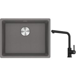 Set évier en granit Franke Maris 125.0687.254, mitigeur de cuisine Franke Lina 115.0712.435