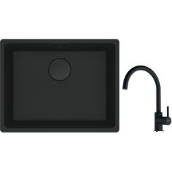 Set évier en granit Franke Maris 125.0697.759, mitigeur de cuisine Franke Lina 115.0626.020