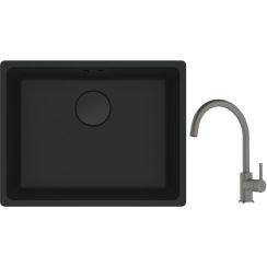 Set évier en granit Franke Maris 125.0697.759, mitigeur de cuisine Franke Lina 115.0626.022
