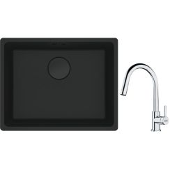 Set évier en granit Franke Maris 125.0697.759, mitigeur de cuisine Franke Lina 115.0693.228