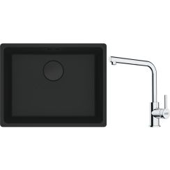 Set évier en granit Franke Maris 125.0697.759, mitigeur de cuisine Franke Lina 115.0712.420