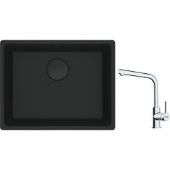 Set évier en granit Franke Maris 125.0697.759, mitigeur de cuisine Franke Lina 115.0693.230