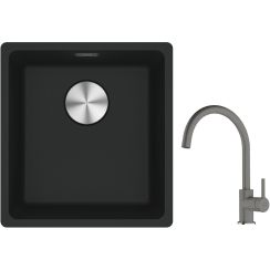 Set évier en granit Franke Maris 125.0687.248, mitigeur de cuisine Franke Lina 115.0626.022