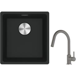 Set évier en granit Franke Maris 125.0687.248, mitigeur de cuisine Franke Lina 115.0626.057