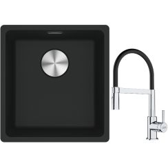 Set évier en granit Franke Maris 125.0687.248, mitigeur de cuisine Franke Lina 115.0626.085