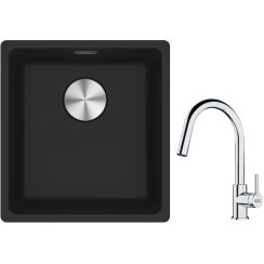 Set évier en granit Franke Maris 125.0687.248, mitigeur de cuisine Franke Lina 115.0693.229