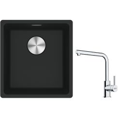 Set évier en granit Franke Maris 125.0687.248, mitigeur de cuisine Franke Lina 115.0712.420