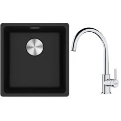 Set évier en granit Franke Maris 125.0687.249, mitigeur de cuisine Franke Lina 115.0693.228