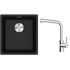 Set évier en granit Franke Maris 125.0687.249, mitigeur de cuisine Franke Lina 115.0712.420