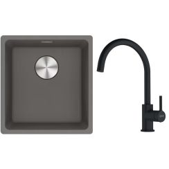 Set évier en granit Franke Maris 125.0687.250, mitigeur de cuisine Franke Lina 115.0626.020