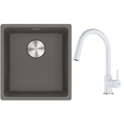 Set évier en granit Franke Maris 125.0687.250, mitigeur de cuisine Franke Lina 115.0626.081