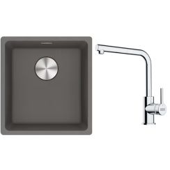 Set évier en granit Franke Maris 125.0687.250, mitigeur de cuisine Franke Lina 115.0712.420