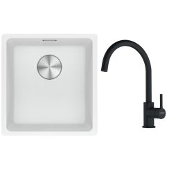 Set évier en granit Franke Maris 125.0687.251, mitigeur de cuisine Franke Lina 115.0626.019