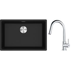 Set évier en granit Franke Maris 125.0687.257, mitigeur de cuisine Franke Lina 115.0693.229