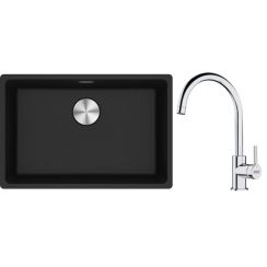 Set évier en granit Franke Maris 125.0687.257, mitigeur de cuisine Franke Lina 115.0693.228