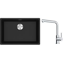 Set évier en granit Franke Maris 125.0687.257, mitigeur de cuisine Franke Lina 115.0712.420