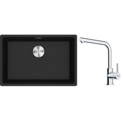 Set évier en granit Franke Maris 125.0687.257, mitigeur de cuisine Franke Lina 115.0693.230